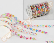 Κορδέλα αυτοκόλλητη με χρωματιστά στρας  Διακοσμητικές Κορδέλες