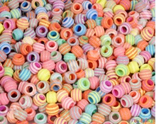 Χάντρες pastel ριγέ  Διακοσμητικές Χάντρες - Κουμπιά