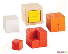 Κλάσματα με Κύβους Plan Toys  Εκπαιδευτικά Παιχνίδια με Σχήματα - Μεγέθη - Χρώματα