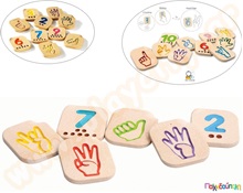 Κάρτες με Αριθμούς - Υπόδειξη Χεριών Plan Toys  Εκπαιδευτικά Παιχνίδια με Αριθμούς - Νομίσματα