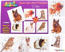 Σετ 6 Ξύλινα Παζλ ζώα κατοικίδια  Ξύλινα Εκπαιδευτικά Παζλς