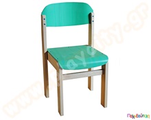 Καρεκλάκι ανατομικό και στοιβαζόμενο πράσινο χρώμα  Ξύλινα Παιδικά Καρεκλάκια