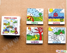 Σετ 4 Βρεφικά παζλ - Καιρικές συνθήκες  Ξύλινα Εκπαιδευτικά Παζλς