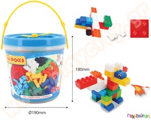 Τουβλάκια σετ 62 τεμάχια σε κουβά  Πλαστικά Παιχνίδια Κατασκευών με Τουβλάκια