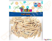 Ξύλινα μανταλάκια φυσικό χρώμα 2.5 εκ 45 τμχ  Διακοσμητικά Ξύλινα