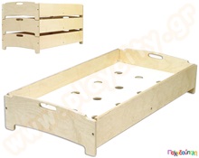 Ξύλινο Κρεβατάκι στοιβαζόμενο  Παιδικά Κρεβατάκια Νηπιαγωγείων