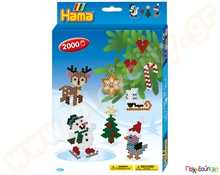 Σετ κατασκευών Χριστούγεννα 2000 χάντρες 5mm  Πλαστικά Παιχνίδια Κατασκευών με Χάντρες Midi HAMA