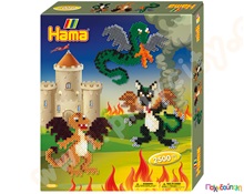 Σετ κατασκευών Δράκοι και Κάστρο 2500 χάντρες 5mm  Πλαστικά Παιχνίδια Κατασκευών με Χάντρες Midi HAMA