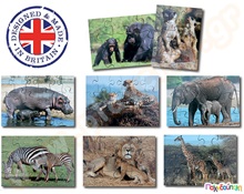 Σετ 8 ξύλινα παζλ  άγρια ζώα και τα μικρά τους  Ξύλινα Εκπαιδευτικά Παζλς