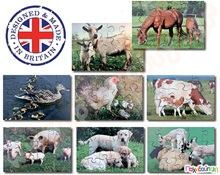 Σετ 8 ξύλινα παζλ ζώα φάρμας και τα μικρά τους  Ξύλινα Εκπαιδευτικά Παζλς