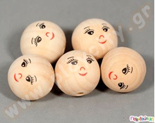 Ξύλινες χάντρες προσωπάκια  Διακοσμητικές Χάντρες - Κουμπιά