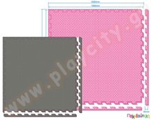 Δάπεδο ασφαλείας EVA σκούρο ανθρακί - ροζ εσωτερικού χώρου - Tatami  Δάπεδα Ασφαλείας Παιδοτόπων - Γυμναστηρίων