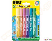 UHU Glitter Glue Shiny 6x10 ml  Κόλλες - Συγκολλητικά