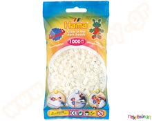 Χάντρες 5 χιλ. σε σακουλάκι πράσινο φωσφορούχο 1000 τμχ.  Πλαστικά Παιχνίδια Κατασκευών με Χάντρες Midi HAMA