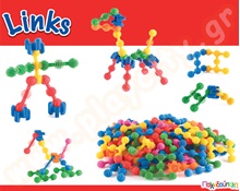 Κατασκευές με σφηνοτουβλάκια Interstar Links σετ 80 τεμαχίων  Πλαστικά Παιχνίδια Κατασκευών με Σφηνοτουβλάκια