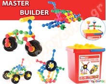 Κατασκευές με σφηνοτουβλάκια Interstar σε κουβά σετ 70 τεμαχίων  Πλαστικά Παιχνίδια Κατασκευών με Σφηνοτουβλάκια