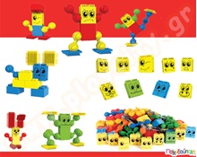 Κατασκευές με σφηνοτουβλάκια Interstar εκφράσεων σετ 80 τεμαχίων  Πλαστικά Παιχνίδια Κατασκευών με Σφηνοτουβλάκια