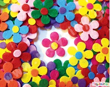 Λουλούδια από τσόχα 100 τμχ.  Διακοσμητικά από Τσόχα