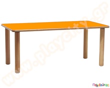 Τραπέζι παραλληλόγραμμο πορτοκαλί χρώμα  Ξύλινα Παιδικά Τραπεζάκια