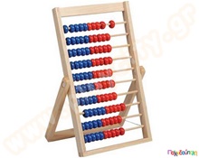 Αριθμητήριο ξύλινο δίχρωμο με 100 χάντρες  Μαθηματικά - Αρίθμηση