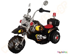 Ηλεκτροκίνητη μαύρη 6V τσόπερ μηχανή  Μηχανοκίνητα Παιδικά Οχήματα