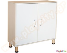 Ντουλάπα με πόρτες και δύο ράφια φυσικό χρώμα  Βιβλιοθήκες - Ντουλάπες