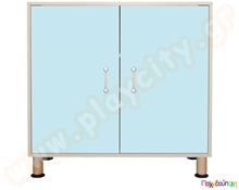 Ντουλάπα με πόρτες και δύο ράφια θαλασσί χρώμα  Βιβλιοθήκες - Ντουλάπες