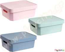 Κουτί αποθήκευσης χρωματιστό με καπάκι 11 λίτρων  Συστήματα Αποθήκευσης - Παιχνιδόκουτα