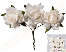 Λουλούδια λευκά 2.5 εκ. σετ 9 τεμαχίων  Διάφορα Διακοσμητικά Υλικά