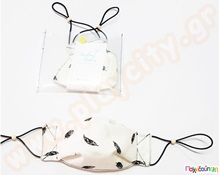 Υφασμάτινη παιδική μάσκα προστασίας με ρυθμιζόμενο λάστιχο και θήκη Άσπρη με Φτερά  Προϊόντα Προστασίας Covid-19