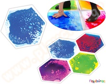Πολυαισθητηριακά εξάγωνα πλακάκια με υγρό gel Σετ 4 τεμάχια  Ψυχοκινητική αγωγή