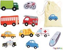 Χερσαία μεταφορικά μέσα από τσόχα σετ 10 τεμαχίων  Εκπαιδευτικές Πάντες