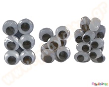 Μάτια αυτοκόλλητα οβάλ και στρόγγυλα 20mm-22 mm 28 τμχ  Διακοσμητικά Ματάκια Χειροτεχνίας