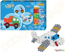 Σετ κατασκευών μεταφορικά μέσα 900 τμχ. χάντρες 10 mm  Πλαστικά Παιχνίδια Κατασκευών με Χάντρες Maxi HAMA