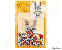 Σετ κατασκευής λαγουδάκι με 250 τμχ. χάντρες 10 mm  Πλαστικά Παιχνίδια Κατασκευών με Χάντρες Maxi HAMA