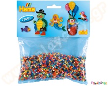 Χάντρες 2,5 χιλ. σε σακουλάκι με διάφορα χρώματα 7500 τμχ.  Πλαστικά Παιχνίδια Κατασκευών με Χάντρες Mini HAMA