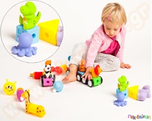 Μαλακό τρενάκι με ζωάκια 51 τεμαχίων  Βρεφικά Παιχνίδια