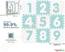 Ελαστικές πλάκες EVA με αριθμούς πράσινο-άσπρο  Δάπεδα Ασφαλείας Παιδικού Δωματίου