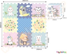 Ελαστικές πλάκες EVA χαρούμενα ζωάκια  Δάπεδα Ασφαλείας Παιδικού Δωματίου