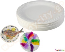 Χάρτινα λευκά πιάτα 23 εκ. 100 τμχ.  Διάφορα Διακοσμητικά Υλικά