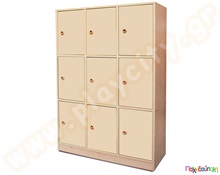 Ντουλάπι 9 θέσεων φυσικό χρώμα L-B  Βιβλιοθήκες - Ντουλάπες