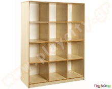 Ραφιέρα 12 θέσεων φυσικό χρώμα L-B  Βιβλιοθήκες - Ντουλάπες