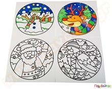 Διακοσμητικά για παράθυρα, Χριστούγεννα σετ 4 τμχ.  Χριστουγεννιάτικα Χαρτιά και Χαρτόνια