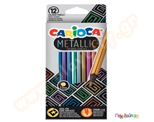 Ξυλομπογιές εξάγωνες μεταλλικά χρώματα 12 τμχ.  Ξυλομπογιές