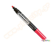 Μαρκαδόρος ανεξίτηλος χοντρός κόκκινος  Αναλώσιμα