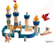 Κάστρο με δράκο  Ξύλινα Παιχνίδια Κατασκευών με Τουβλάκια