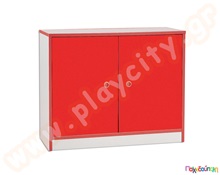 Ντουλάπι, 100χ40χ75 εκ. σε κόκκινο χρώμα  Βιβλιοθήκες - Ντουλάπες