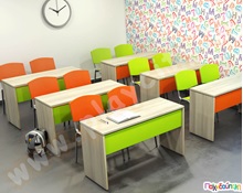 Διθέσιο θρανίο με ξύλινο σκελετό  Ξύλινα Παιδικά Τραπεζάκια