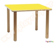 Ξύλινο Παιδικό Τραπέζι τετράγωνο ανοιχτό κίτρινο χρώμα  Ξύλινα Παιδικά Τραπεζάκια