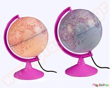 Υδρόγειος σφαίρα ροζ-γεωφυσική όψη Φ 20 εκ.  Υδρόγειες Σφαίρες - Χάρτες